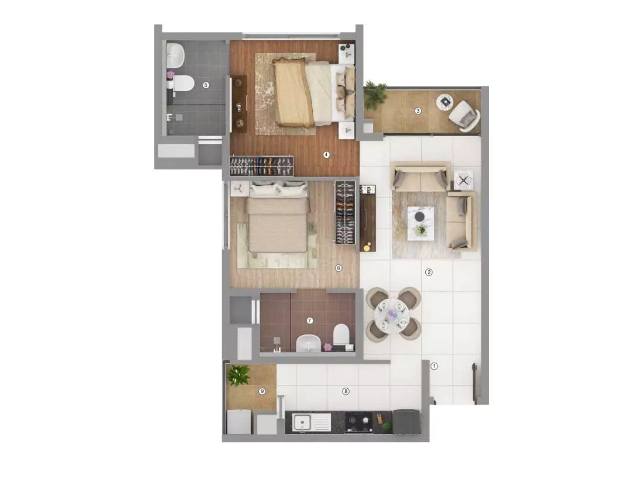 Joyville Gurgaon 2BHK Floor Plan
