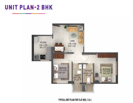 Shapoorji Joyville Hadapsar 2BHK Floor Plan