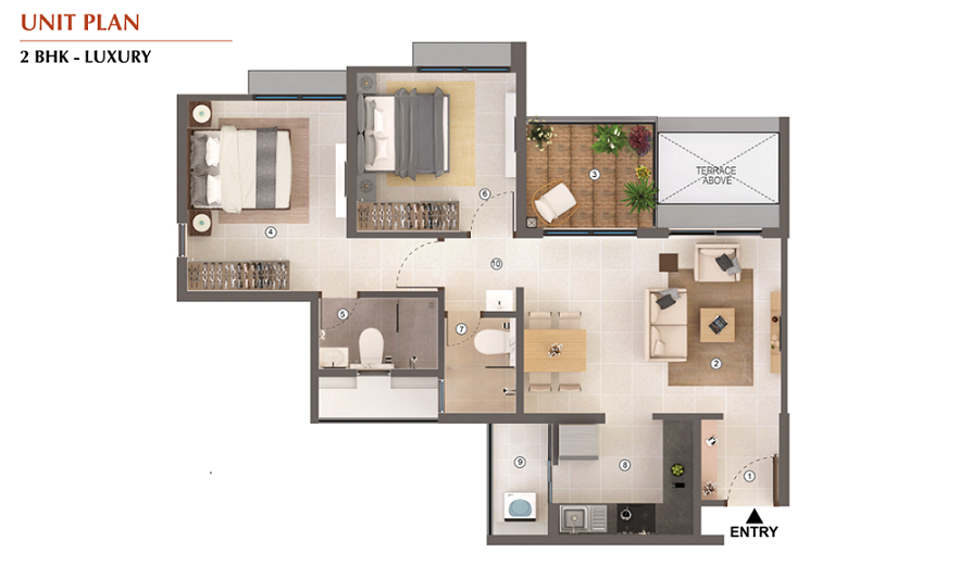 Joyville Hinjewadi 2BHK Floor Plan
