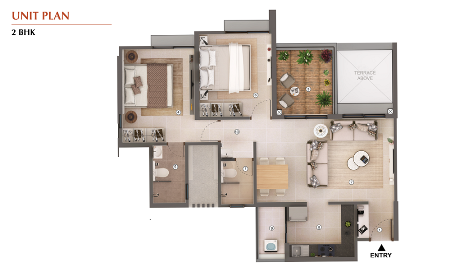 Joyville Hinjewadi 2BHK Plan