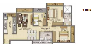 Shapoorji Pallonji Joyville Virar 3BHK Plan