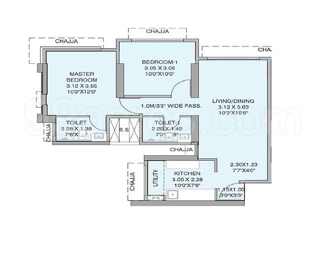 Shapoorji Pallonji Bavdhan 1 BHK Plan