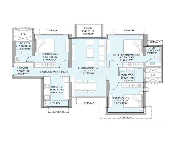 Shapoorji Pallonji Bavdhan 2 BHK Plan